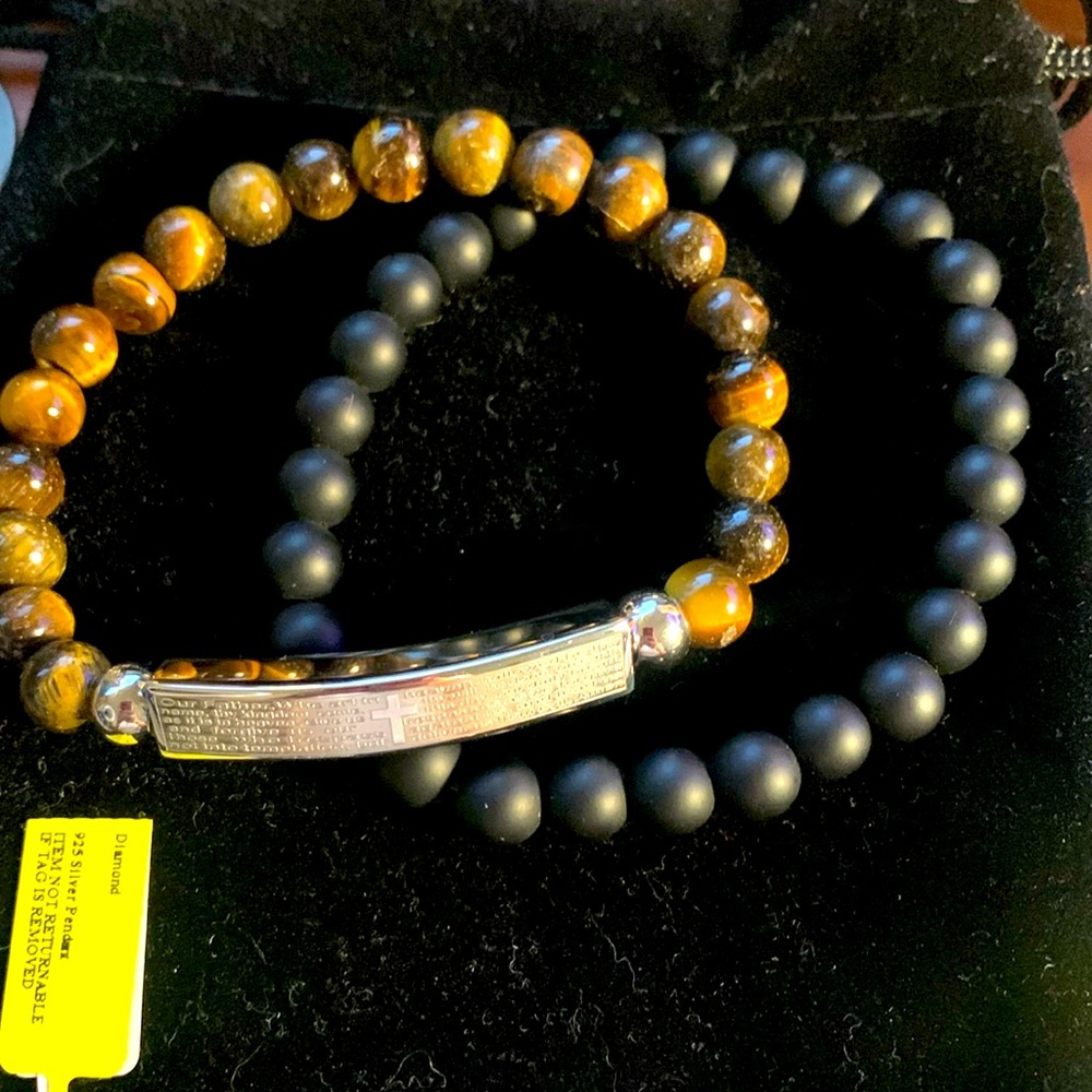 Lord’s Prayer bracelets tigers eye